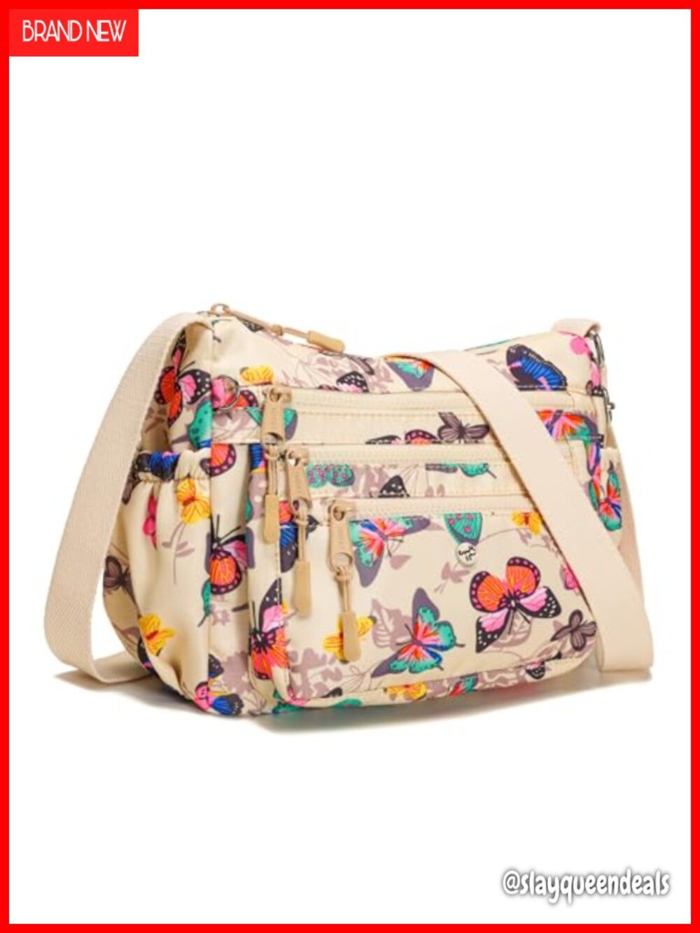 Nylon Multi Pocket Crossbody Bag Adjustable Strap Shoulder Purse Women